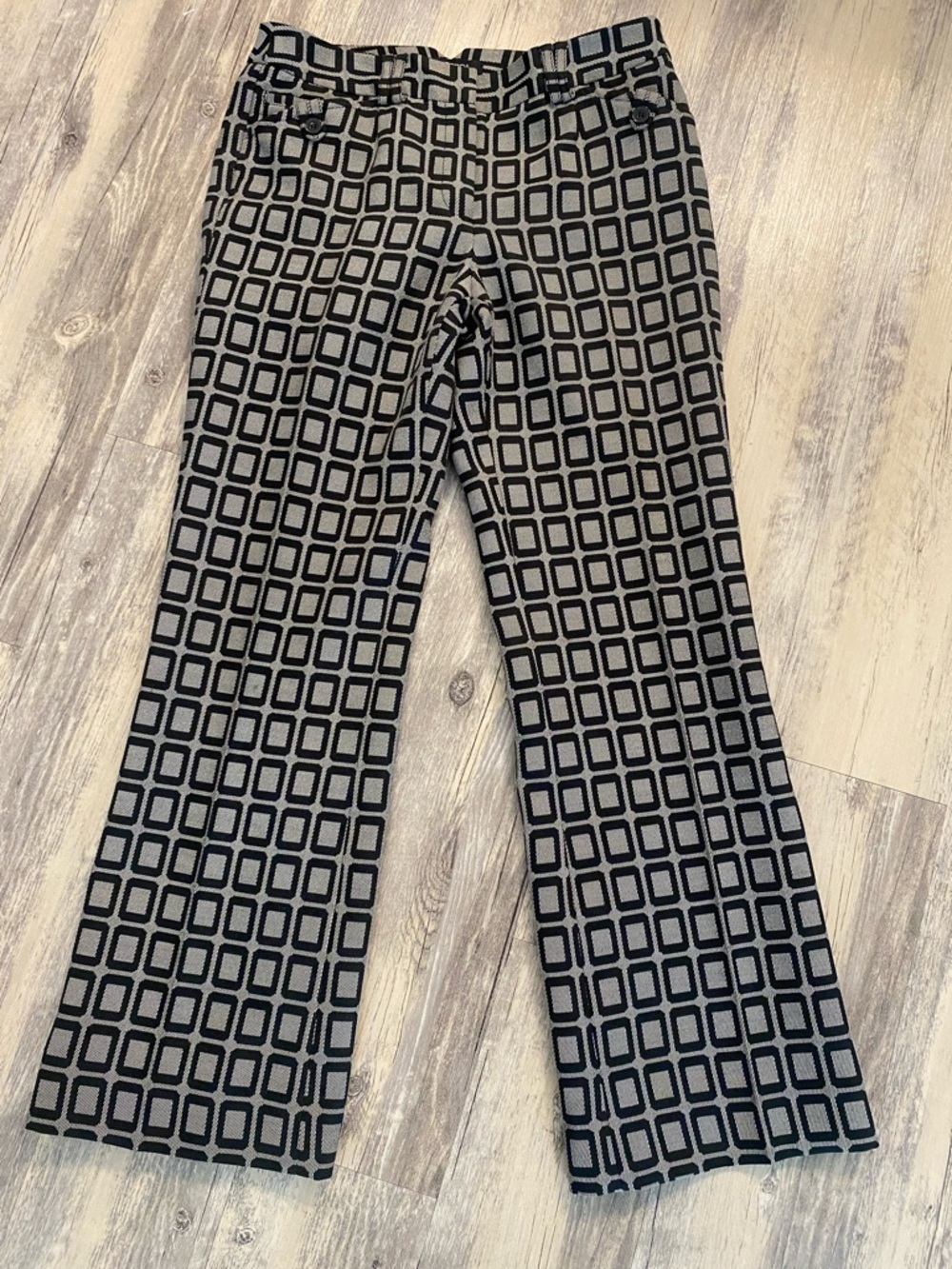 Etcetera Dress Pants Geometric Gray Black Size 4